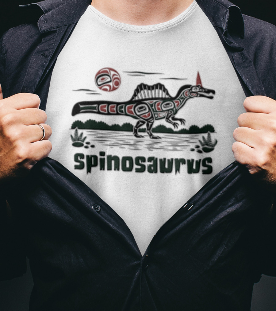 Spinosaurus Dinosaur Indigenous Sun T-Shirt