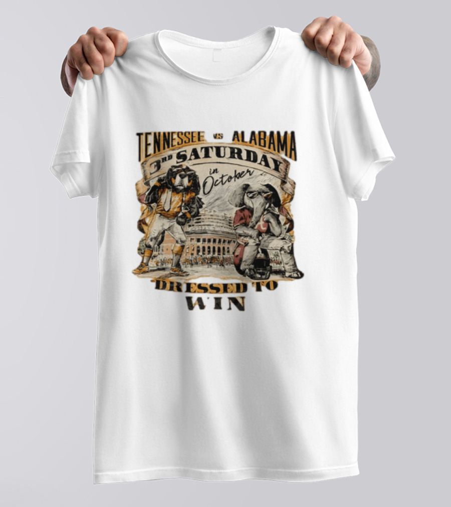 Tennessee Vs Alabama Third Saturday In October Mascots Dressed To Win T-Shirt
