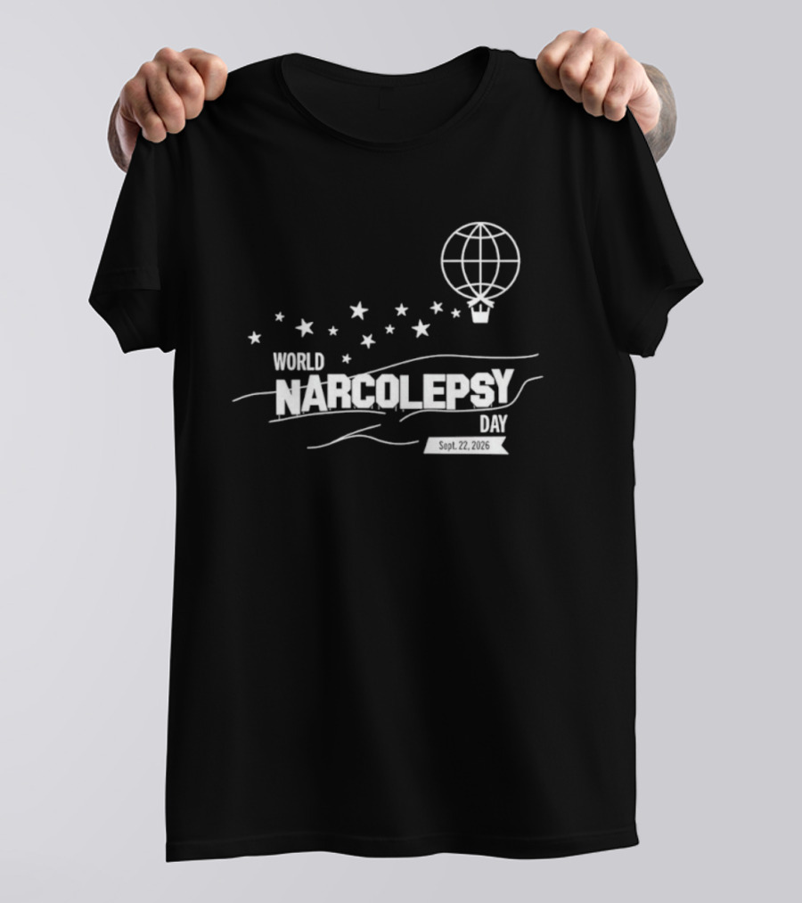 World Narcolepsy Day September 22 2026 Sleep Disorder Awareness Hot Air Balloon Stars T-Shirt