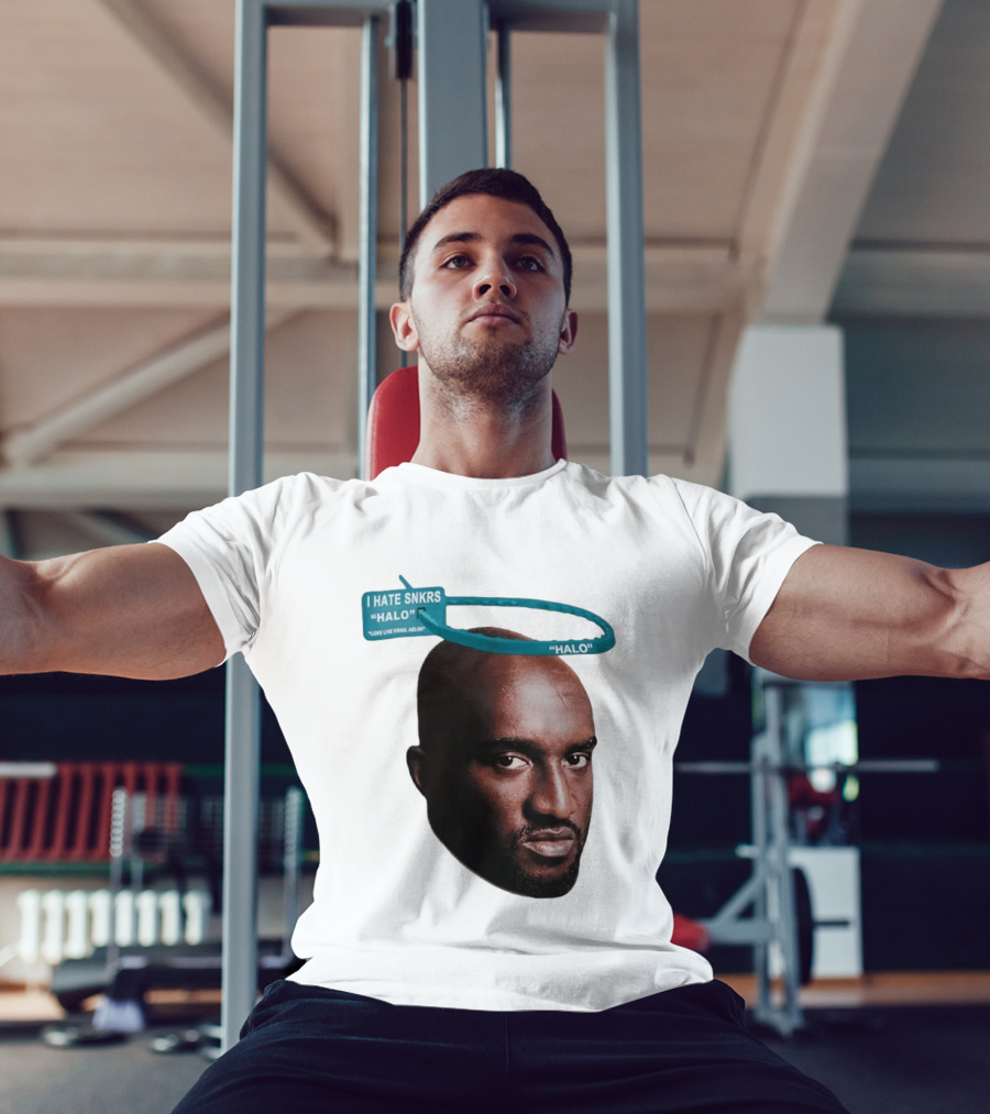 I HATE SNKRS HALO Long Live Virgil Abloh Off White Streetwear T-Shirt