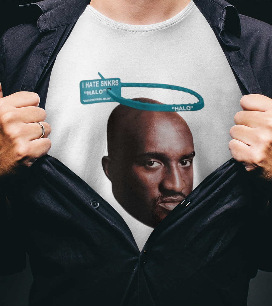 I HATE SNKRS HALO Long Live Virgil Abloh Off White Streetwear T-Shirt
