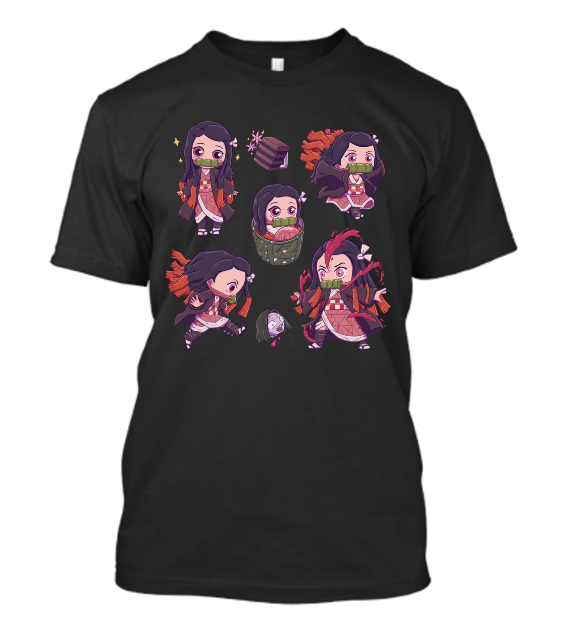 Demon Slayer Kimetsu No Yaiba Nezuko Chibi Cute Expressions Collection T-Shirt