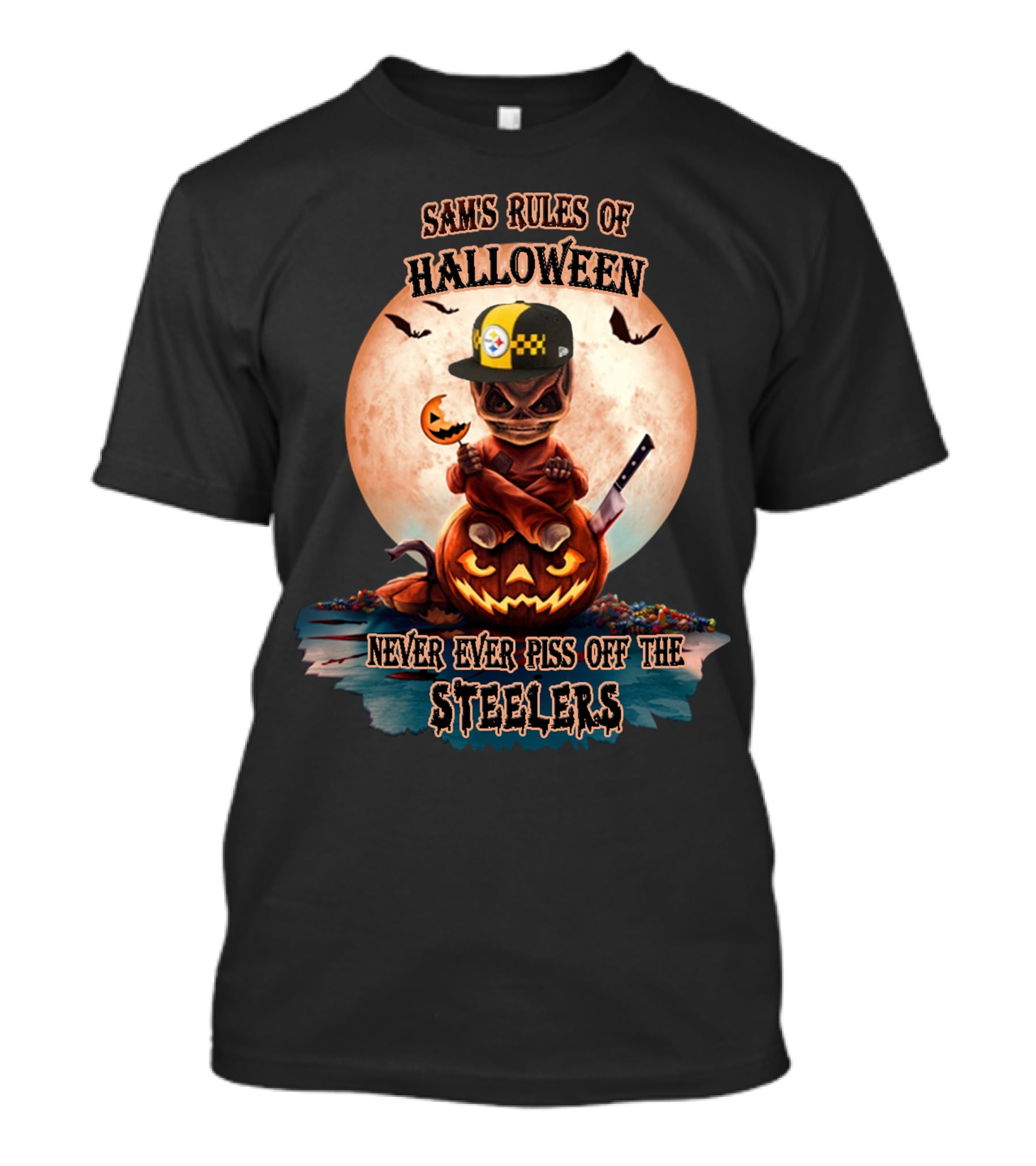 Sams Rules Of Halloween Never Ever Piss Off The Steelers T-Shirt