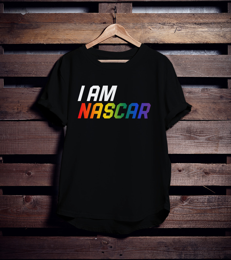 I Am Nascar Mr Rouse16 Rainbow Style Racing Pride T-Shirt