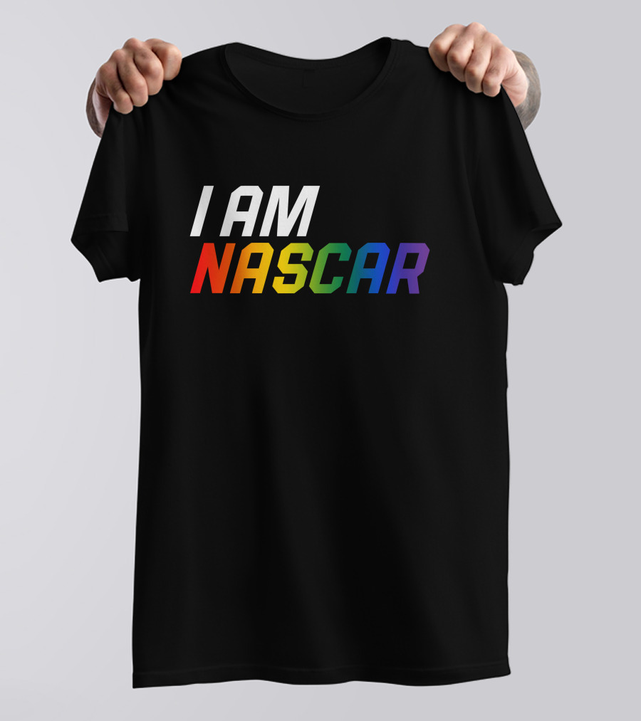 I Am Nascar Mr Rouse16 Rainbow Style Racing Pride T-Shirt