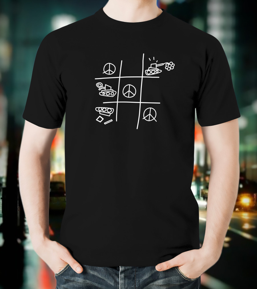 Aight Evo De Store Merch Tic Tac Toe Tanks Peace Symbols Frieden Gewinnt T-Shirt