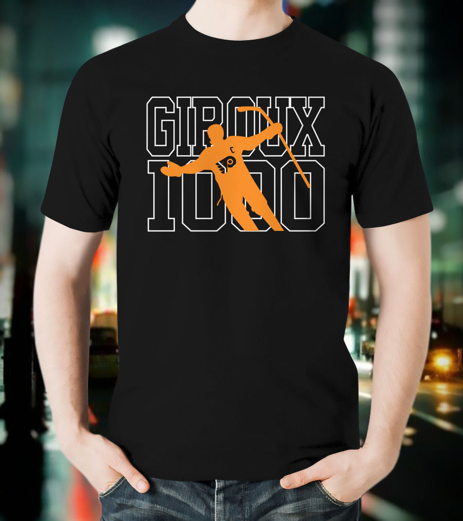 Claude Giroux Philadelphia Flyers Giroux 1000 Hockey Milestone T-Shirt