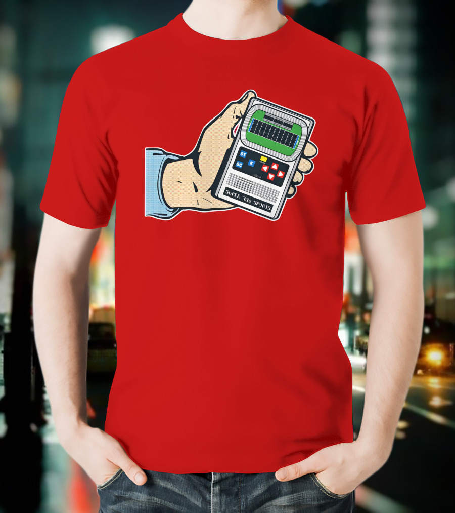 Super 70s Sports Handheld Electronic Football Vintage Style Retro Gaming Nostalgia T-Shirt