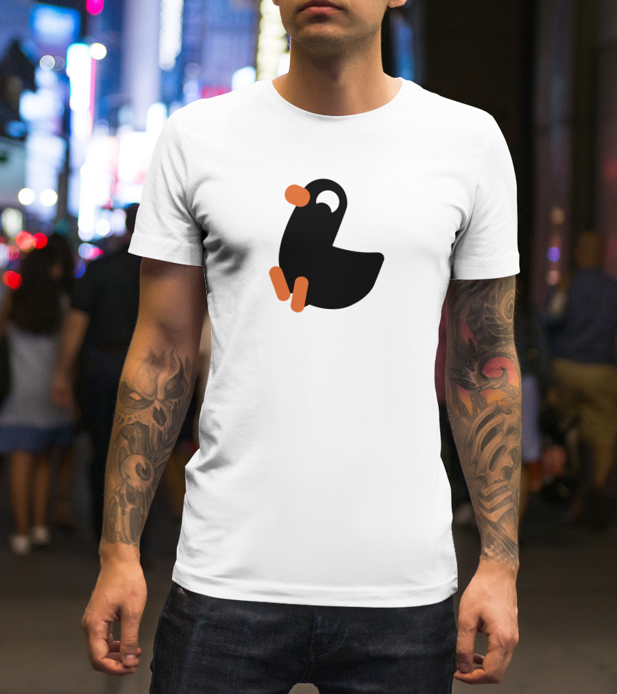 Kurzgesagt Merch Duck Iconic Black And Orange T-Shirt