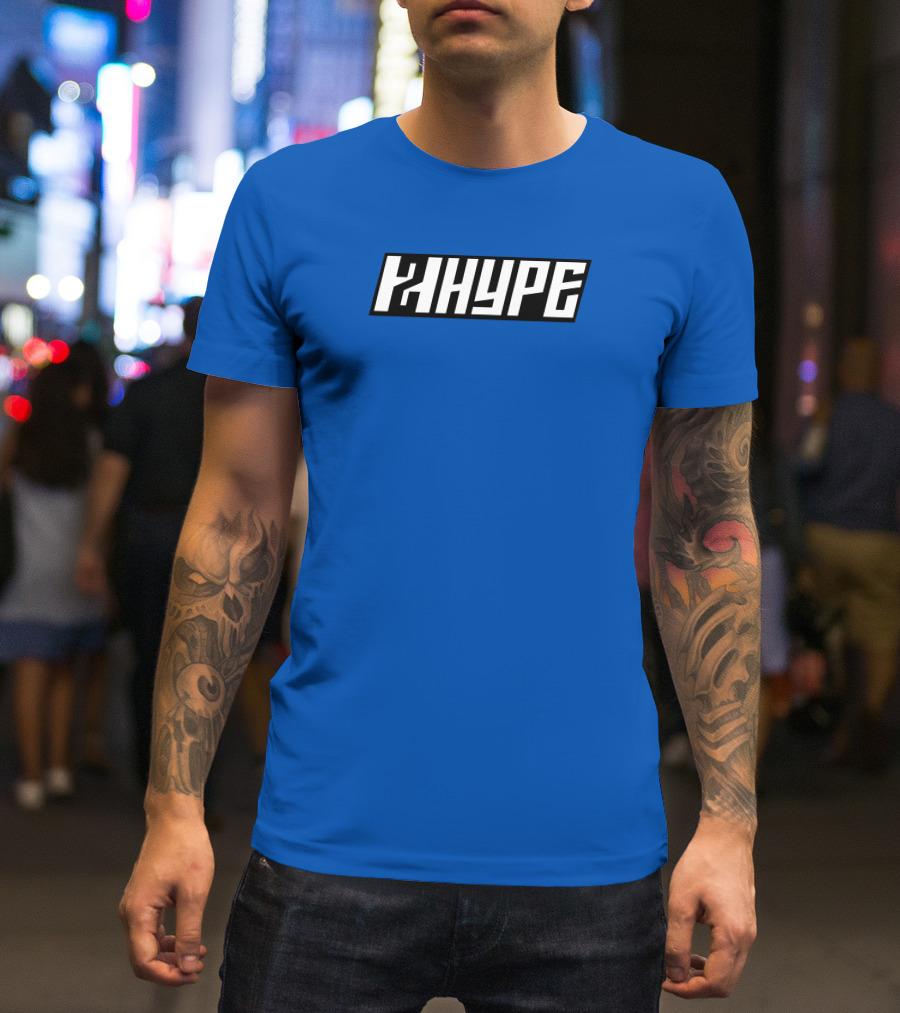 2Hype Logo 2Hype Merch Blue Background T-Shirt