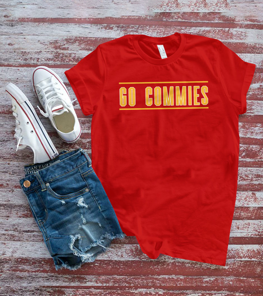 Go Commies Yellow Text On Red T-Shirt