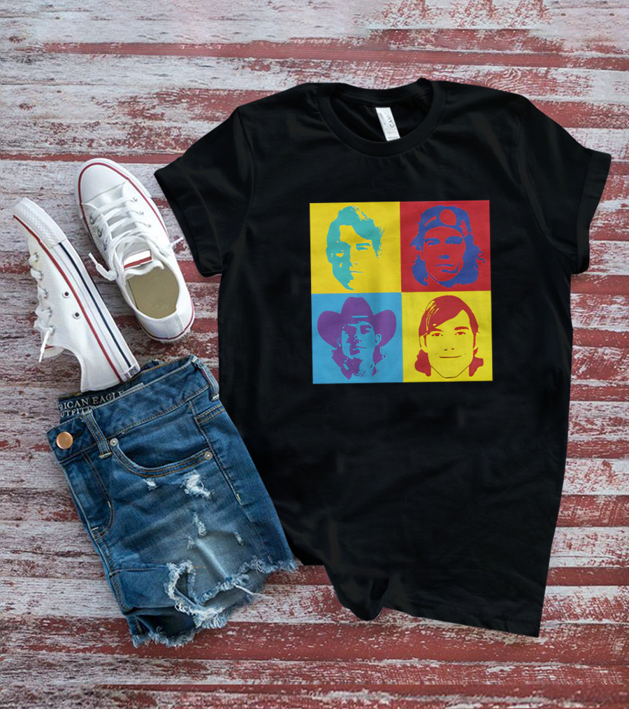 Danny Duncan Merch Pop Art Style 4 Faces Black T-Shirt
