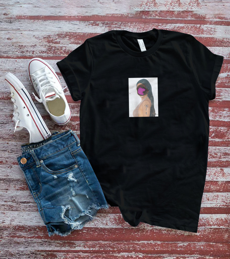 Rosalia Merch La Fama R Teardrop Tattoo And Purple Mask T-Shirt