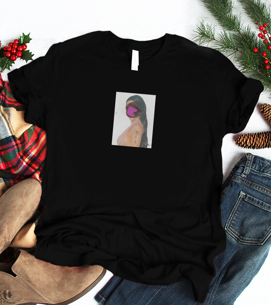 Rosalia Merch La Fama R Teardrop Tattoo And Purple Mask T-Shirt