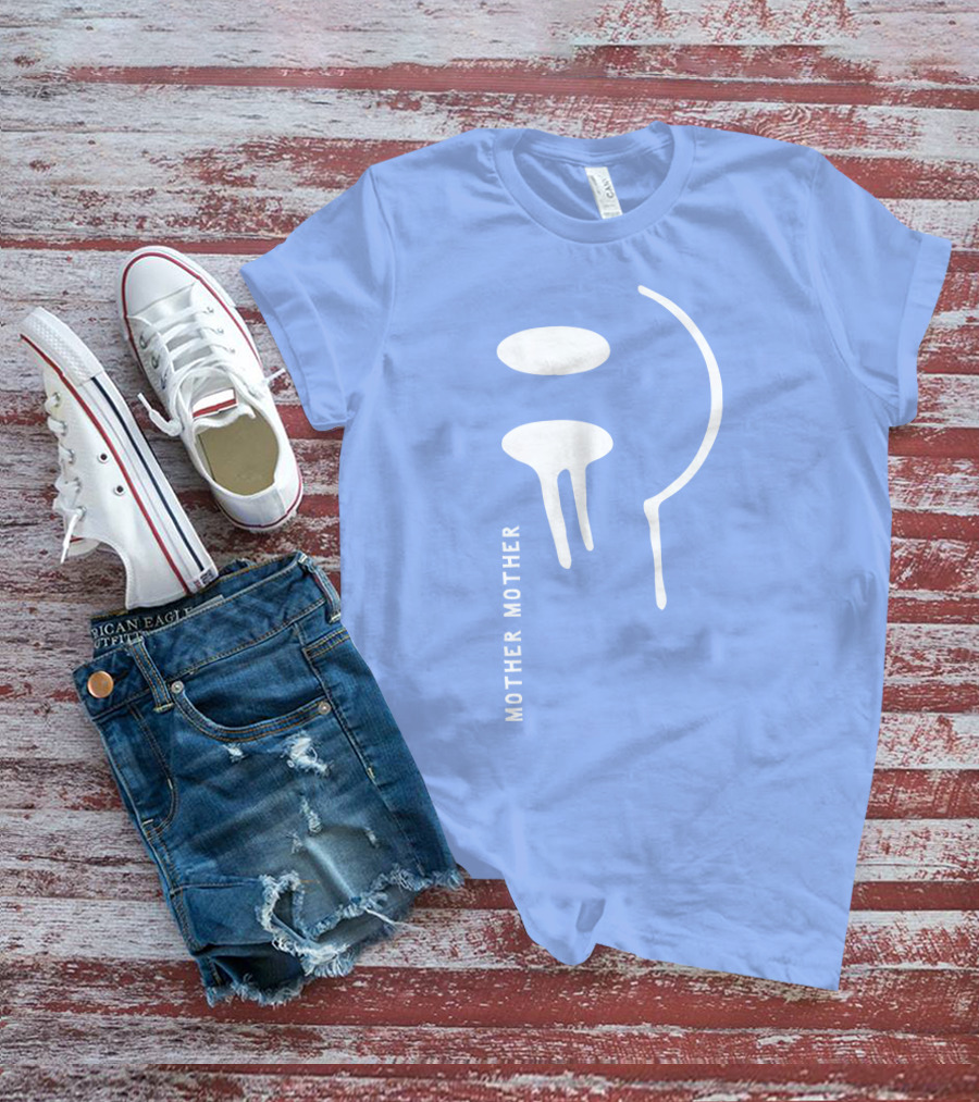 Mother Mother Merch Smiley Dripping Face Blue T-Shirt