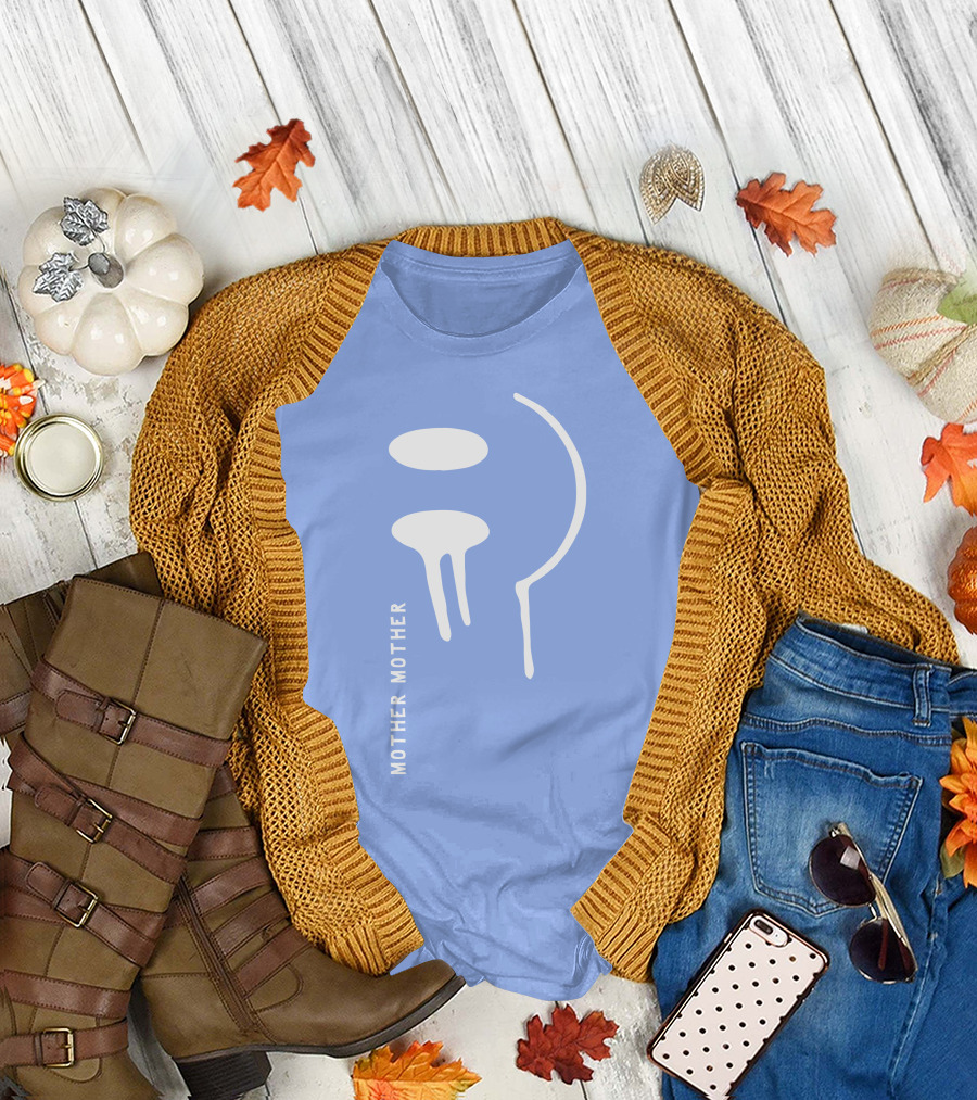 Mother Mother Merch Smiley Dripping Face Blue T-Shirt
