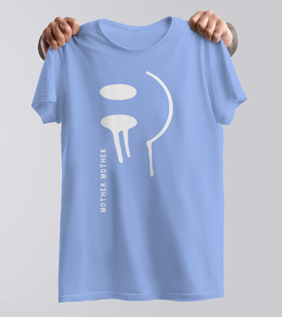 Mother Mother Merch Smiley Dripping Face Blue T-Shirt