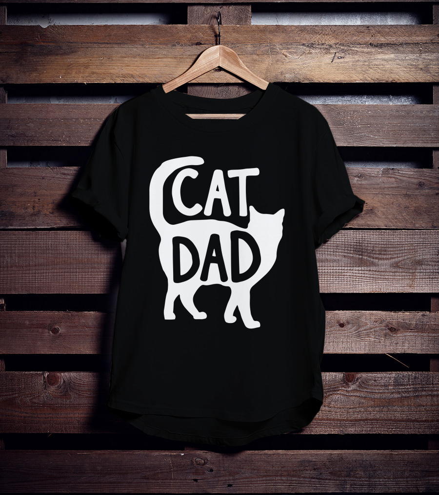 Red In Pa 3 Cat Dad Fathers Day Christmas Cat Dad T-Shirt