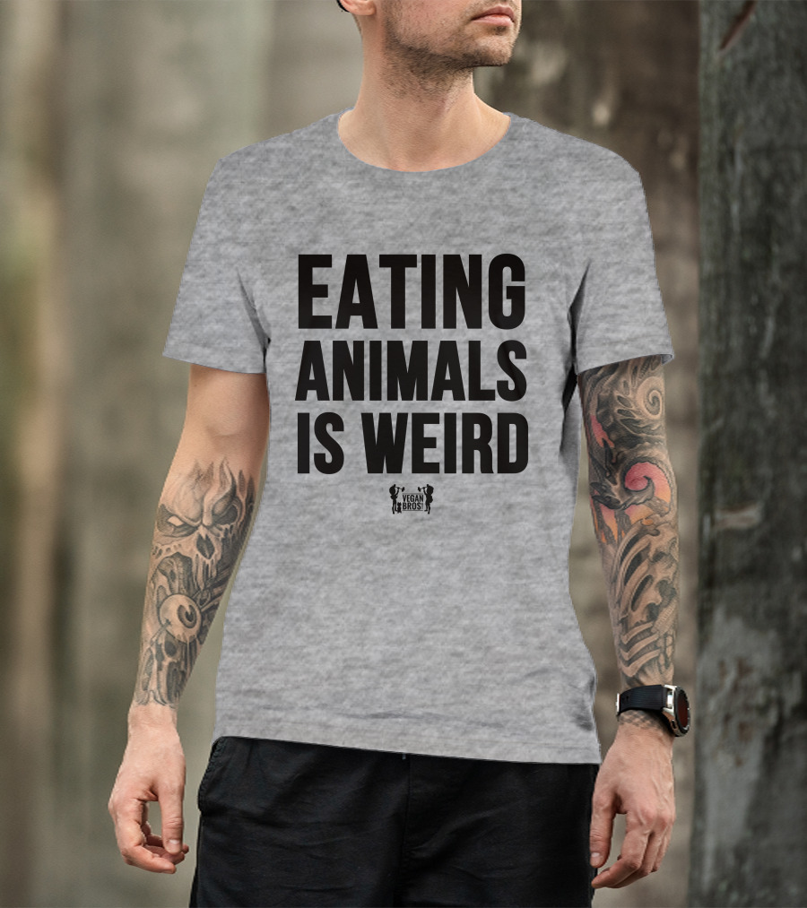 Eating Animals Is Weird Vegan Bros Veganuary John Oberg T-Shirt