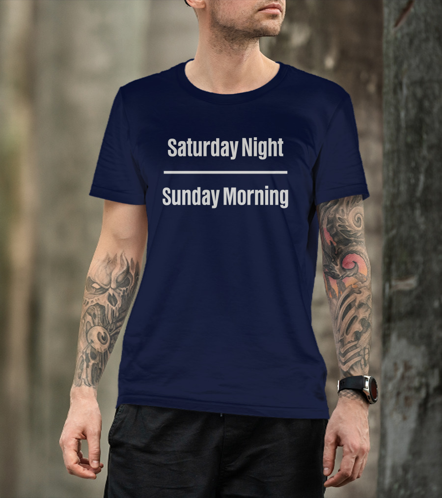 Saturday Night Sunday Morning Thin Line Back To The Island T-Shirt