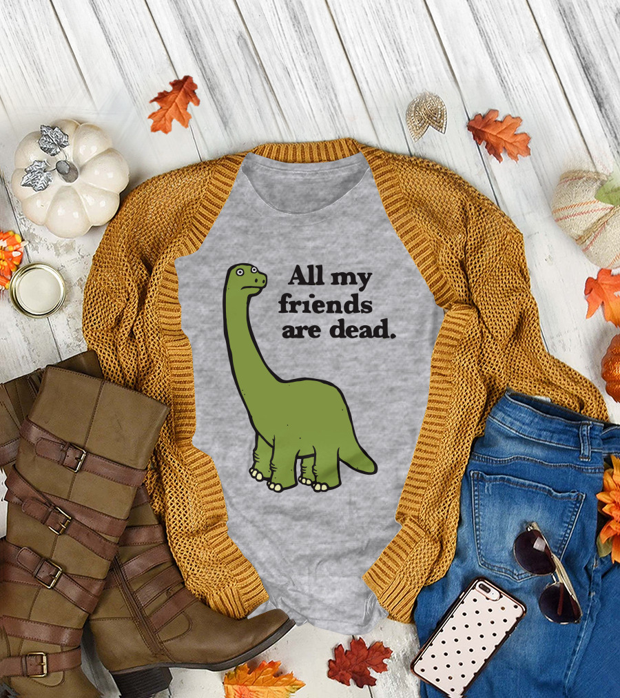 All My Friends Are Dead Dinosaur Gofroles Ripple Junction T-Shirt