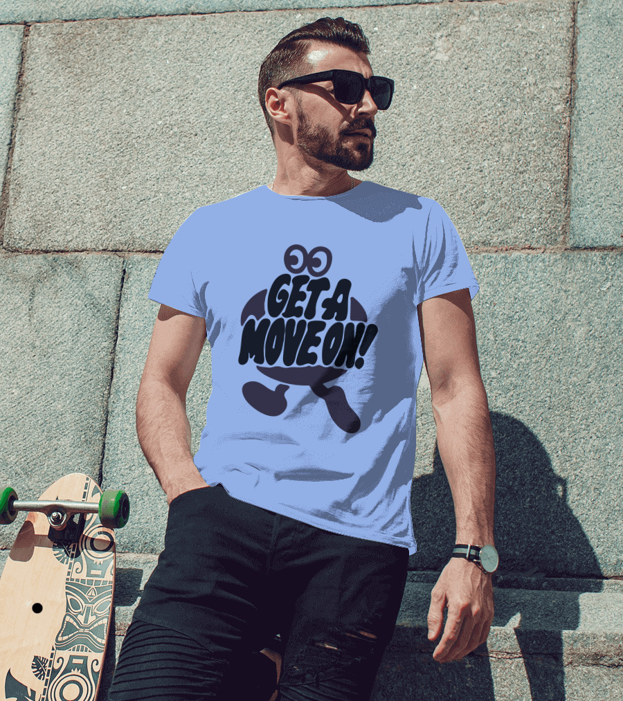 Jahdiary Get A Move On Playful Running Character T-Shirt