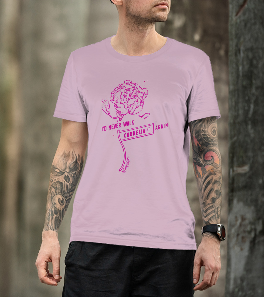 Taylor Swift Cornelia St I'd Never Walk Again Rose Drawing T-Shirt