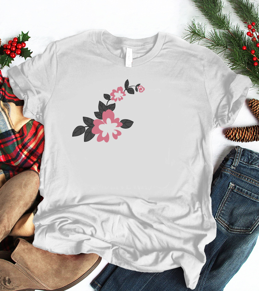 Jonaabug Marinette Pink And Black Flower T-Shirt