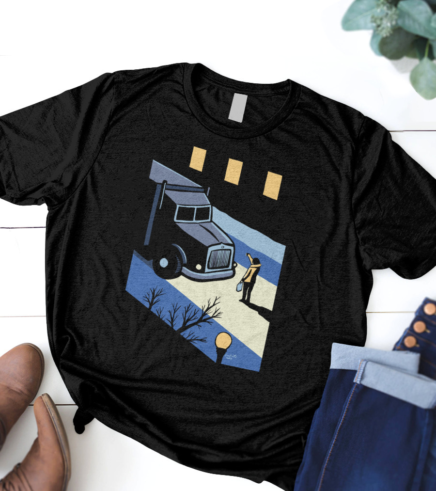 Marika Morris Stand Up Thumbs Down Colin White Truck Night Scene T-Shirt