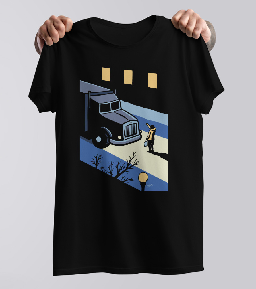 Marika Morris Stand Up Thumbs Down Colin White Truck Night Scene T-Shirt