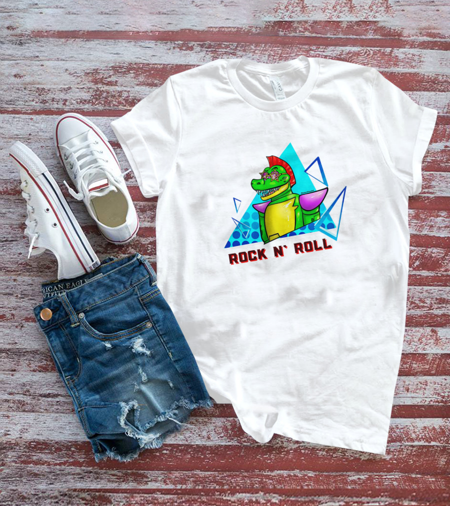 Monty Rock N' Roll Dinosaur With Star Shades And Mohawk T-Shirt