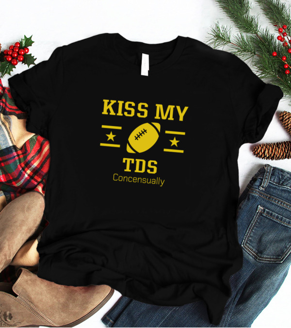 Kiss My Tds Concensually Rugby Football Stars T-Shirt