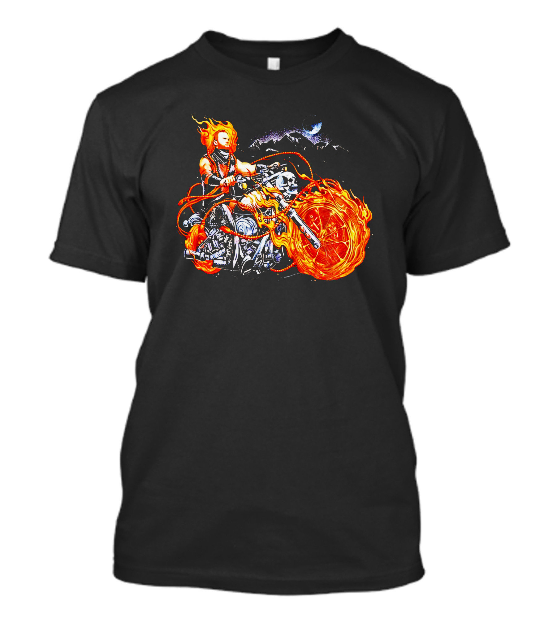 Hangman Adam Page Ghost Rider Flaming Motorcycle Mattmac1012 T-Shirt