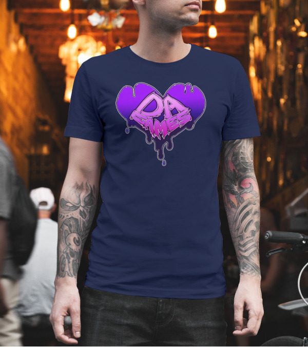 DAValentine Heart Drip Design DA Games Will Ryans Store T-Shirt