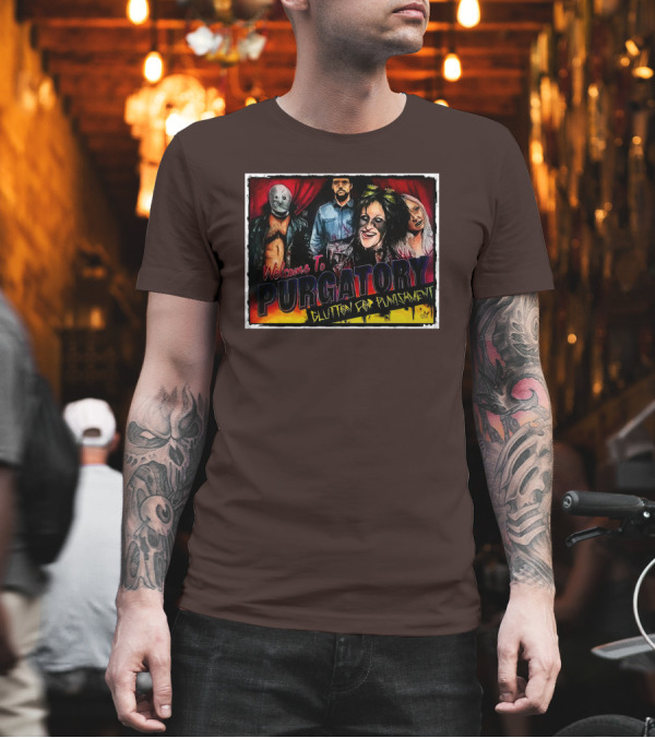 Welcome To Purgatory Glutton For Punishment Pro Wrestling Tees AEW Shop Demon X Bunny T-Shirt