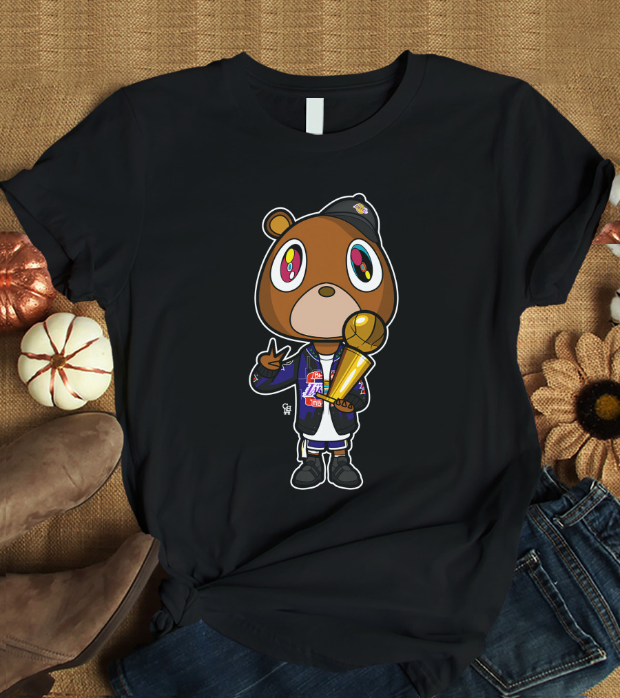 Can't Beat LA Store Yeezy X Mamba Champion Bear With Trophy T-Shirt