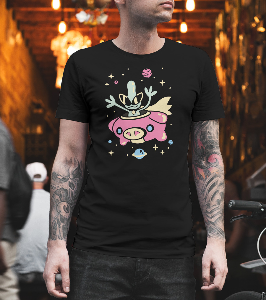 The Yetee Shop Space Glasses Alien In Spaceship By Jaime Ugarte T-Shirt