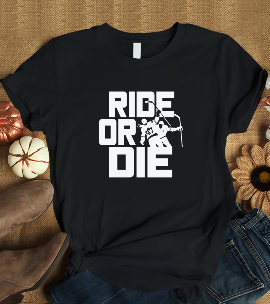 Oilers Nation Gear Ride Or Die Hockey Player T-Shirt
