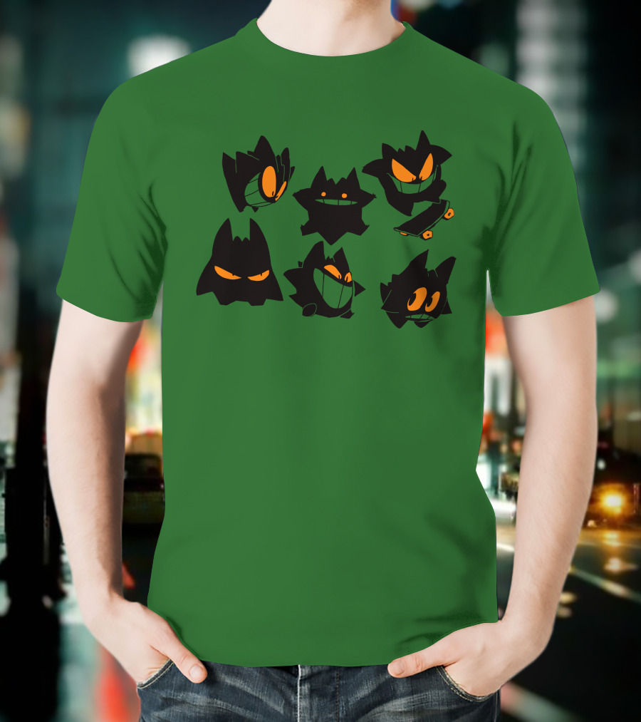 More Gengars 3Buddy And SNC Ghostly Faces Duo Skateboarding Collection T-Shirt