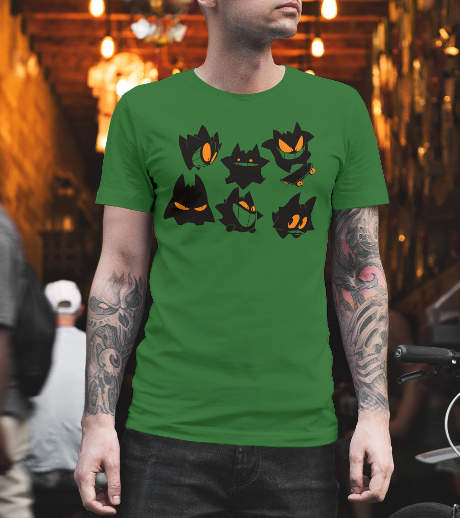 More Gengars 3Buddy And SNC Ghostly Faces Duo Skateboarding Collection T-Shirt