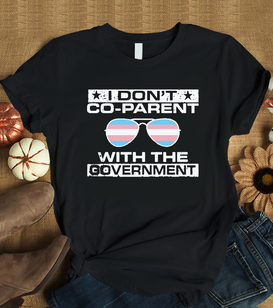 I Don't Co-Parent With The Government Sunglasses Trans Pride Flag T-Shirt