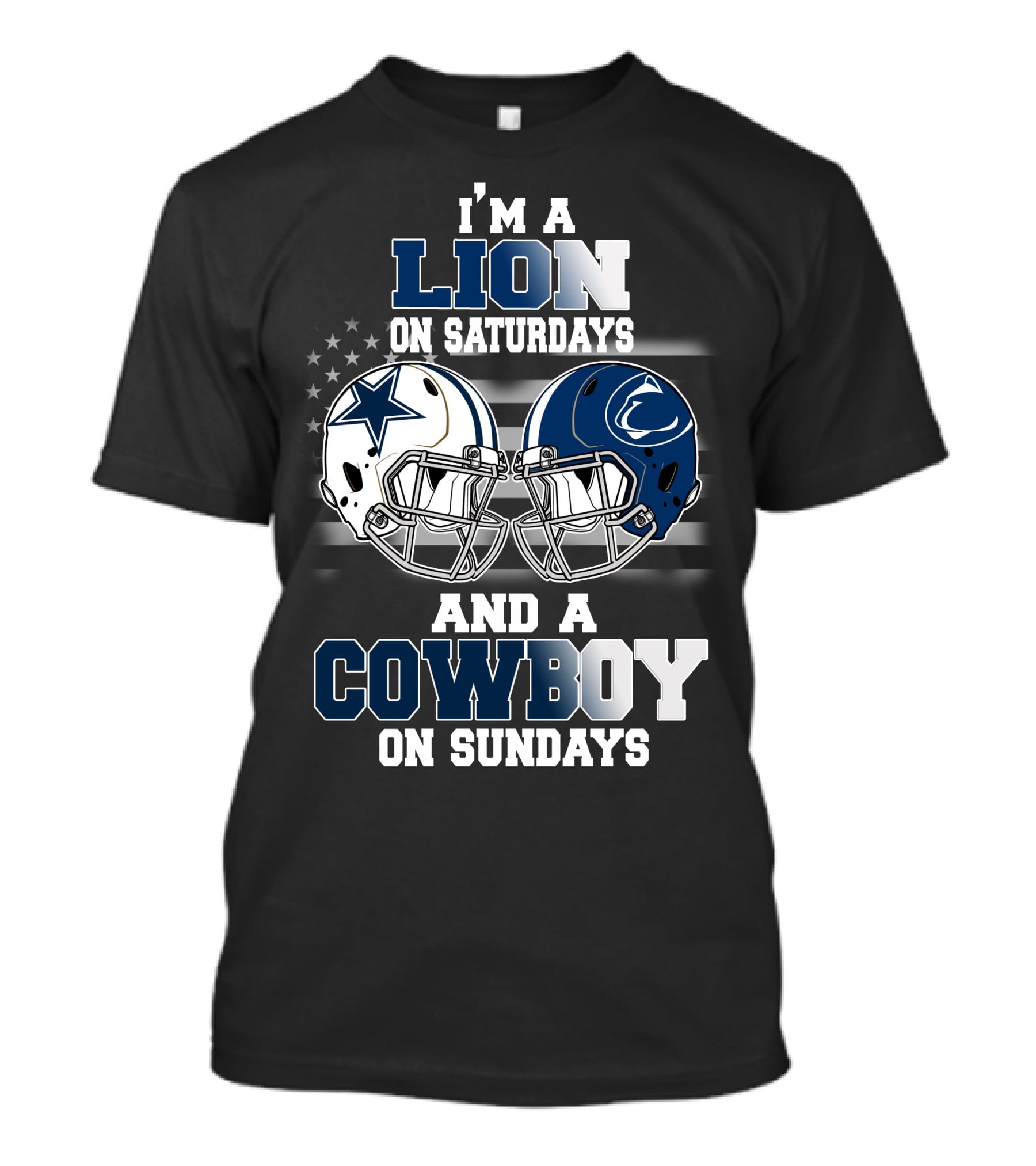 I'm A Lion On Saturdays And A Cowboy On Sundays Football Helmets T-Shirt