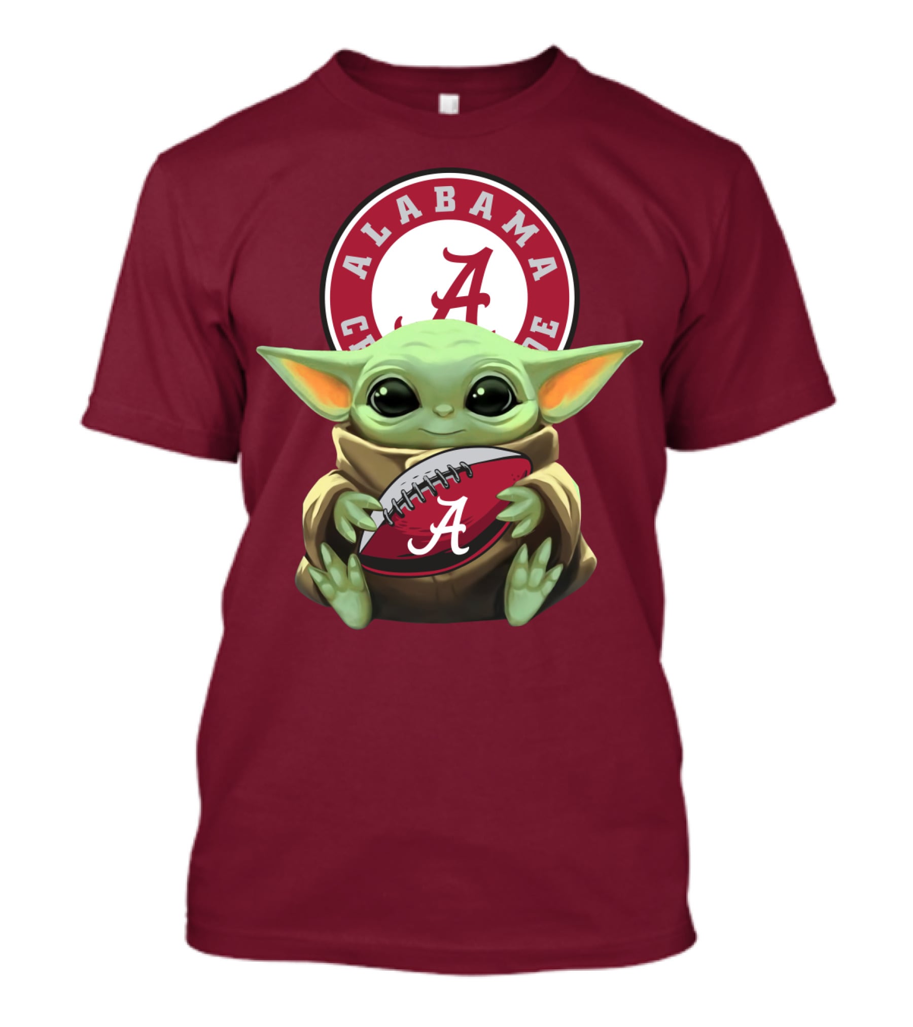 Baby Yoda Alabama Crimson Tide Football Fan T-Shirt