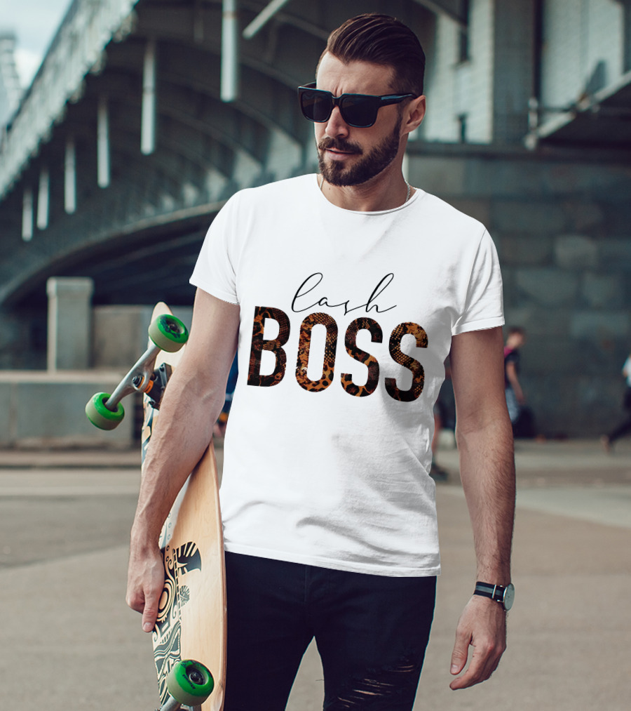 Lash Boss Snake Pattern Text T-Shirt