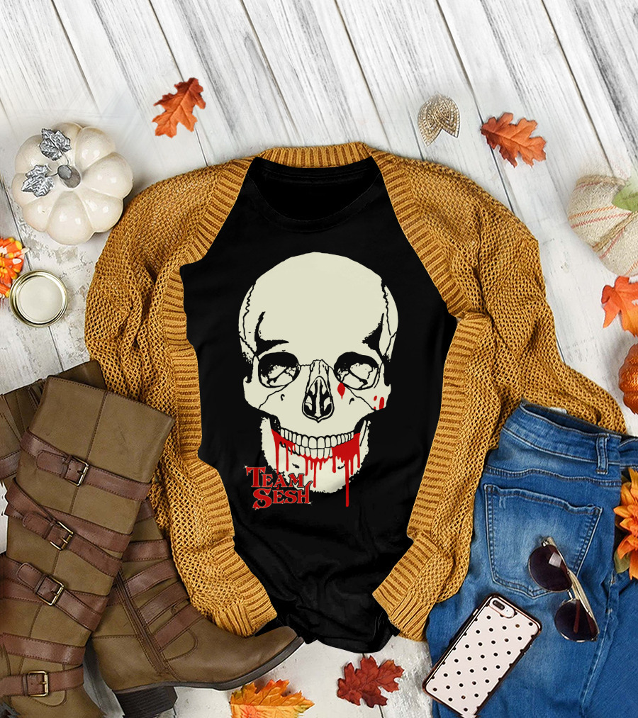 Team Sesh Skull Design Faces Of Sesh Merchandise T-Shirt