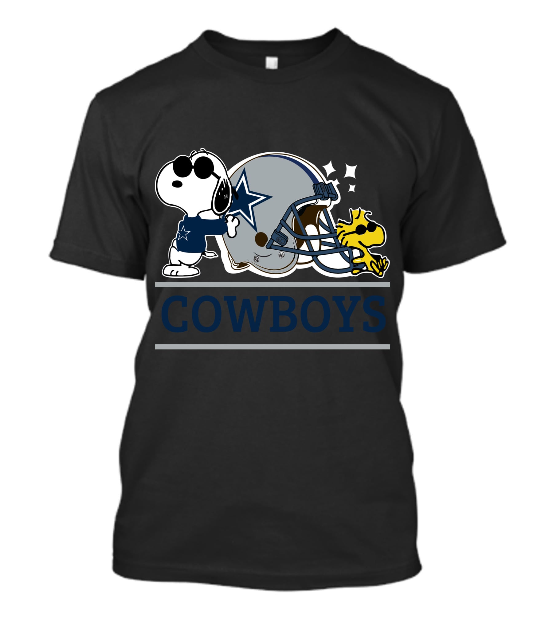 Snoopy Joe Cool Woodstock Dallas Cowboys Helmet Mashup T-Shirt