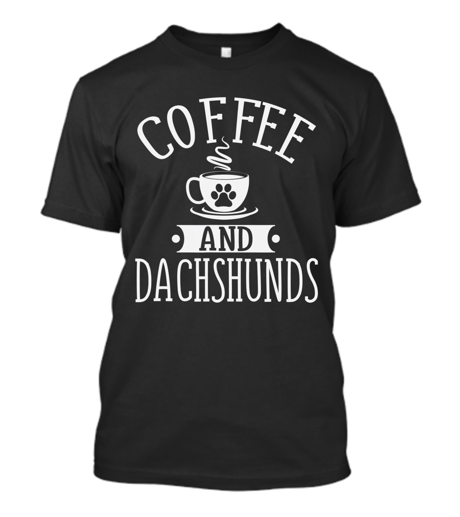 Coffee And Dachshunds Lover Paw Print Cup T-Shirt