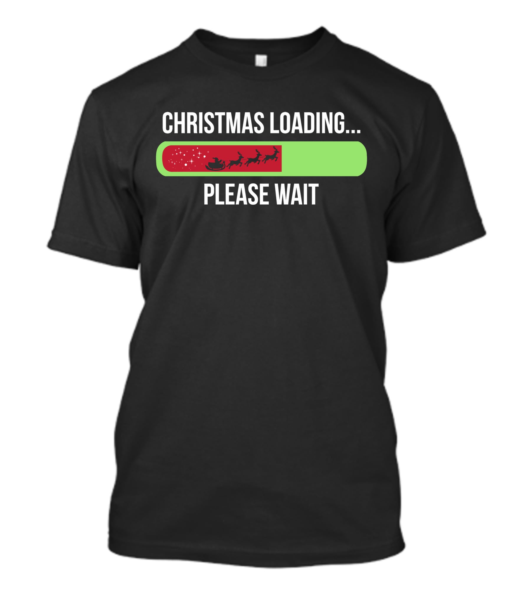 Christmas Loading Please Wait Santa Sleigh T-Shirt
