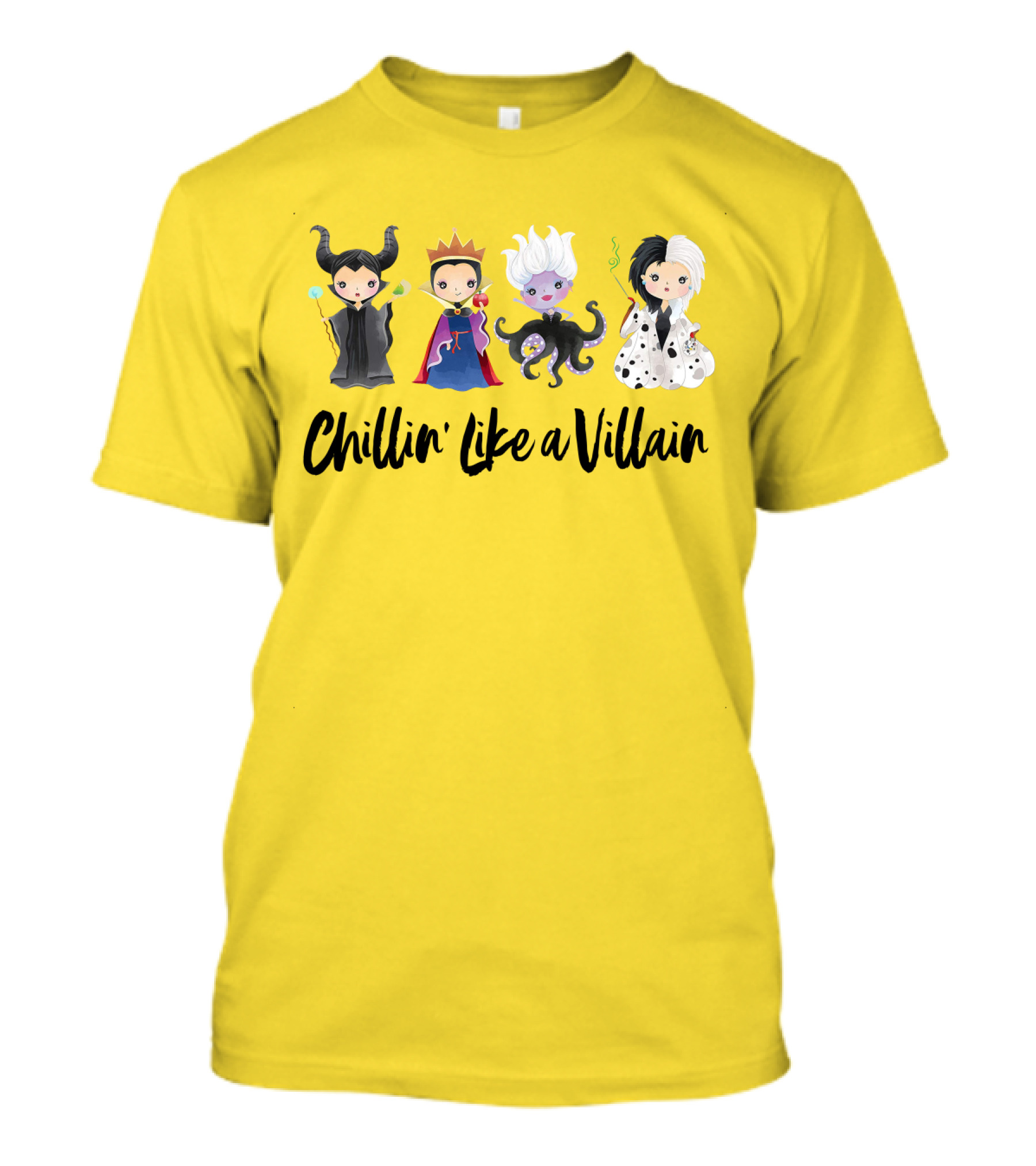 Chillin' Like A Villain With Iconic Style Inspired Characters In Playful Cartoon T-Shirt