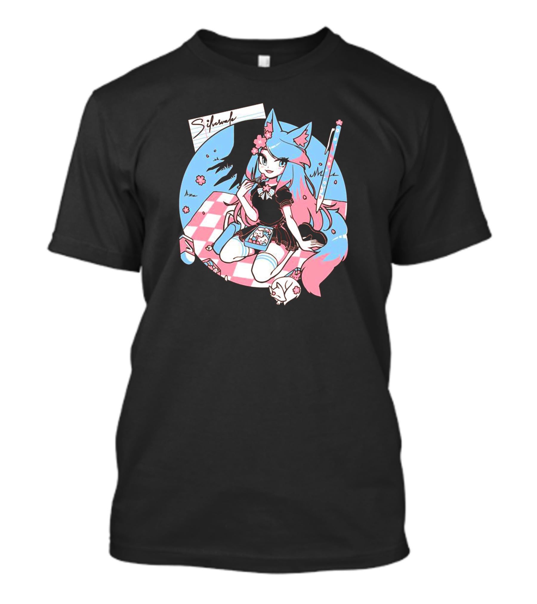 Sinder Merch Vshojo Store Pastel Picnic Scene T-Shirt